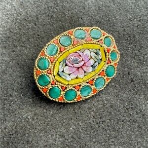 Vintage Micro Mosaic Tiled Hand-made Pin